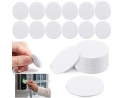 30 Pack NFC Tag Stickers Ntag215 - 504 Byte Recordable NFC Kaarten met Plaklaag, Geschikt voor Smartphones en Apparaten, Wit, 25mm
