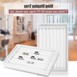 Ring Display Houder voor Sieraden, Opberghouder voor Ringen en Presentatie in Winkel - Geschikt voor 50-70 Ringen (Wit) — thumbnail 3
