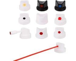 10 Stuks Universele Spuitverf Doppen, Vervangende Spuitverftips voor Aerosol Spuitmonden voor Graffiti, Kunst en DIY Projecten