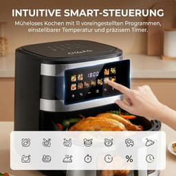 Heteluchtfriteuse XXL - Airfryer keukenapparaat - Gezond koken - 11-in-1 functies - 10 liter capaciteit - Zilver — thumbnail 3