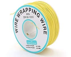 30AWG 0.25mm Geel Solide Draad voor Elektronica - Flexibele Koperdraden, DIY Kabels en Aansluitdraden voor Projecten