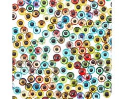 200 Stuks 50 Kleuren Glazen Ogen 10mm voor Poppen, Drakenogen, Dome Cabochons en Halloween Decoraties