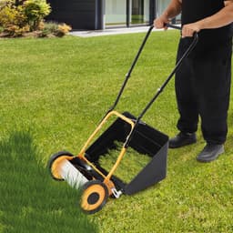 Handmatige Grasmaaier - Duwmaaier Grasveger - Gazon Onderhouden - 5 Stalen Maaidekken - 30 cm Maaibreedte - Zwart Groen — thumbnail 5