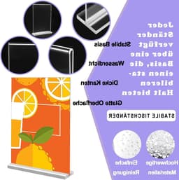 Acryl Sign Houder voor Tafel, Dubbelzijdige Verticale Displaystandaard voor Foto's, Ideaal voor Thuis, Kantoor en Winkels — thumbnail 3