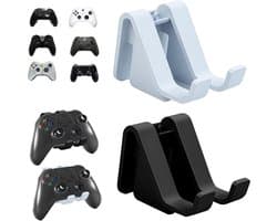 Hoofdtelefoon wandhouder voor gaming accessoires, geschikt voor PS4, PS5, Xbox One en Switch, set van 2, zwart en wit
