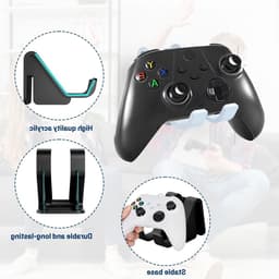 Hoofdtelefoon wandhouder voor gaming accessoires, geschikt voor PS4, PS5, Xbox One en Switch, set van 2, zwart en wit — thumbnail 2