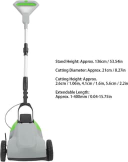 Draadloze Grasmaaier - Elektrische Graskantensnijder - Gazon Onderhoud - Borstelloze Motor - 6500 Tpm - Zwart — thumbnail 4