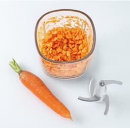 Elektrische hakmolen - Keukenmachine - Snel ingrediënten hakken - Glazen container - 08 liter - Donkergrijs — thumbnail 5
