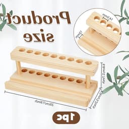 Houten penhouder met 9 vakken en telefoonhouder voor bureau, ideaal voor school en kantoor, 7.8 x 3.1 x 2.7 inch — thumbnail 5