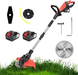 Dailygoods 9 inch borstelloze elektrische grasmaaier, telescopische grastrimmer, snoerloze tuin grasmaaier, trimmer gere — thumbnail 1