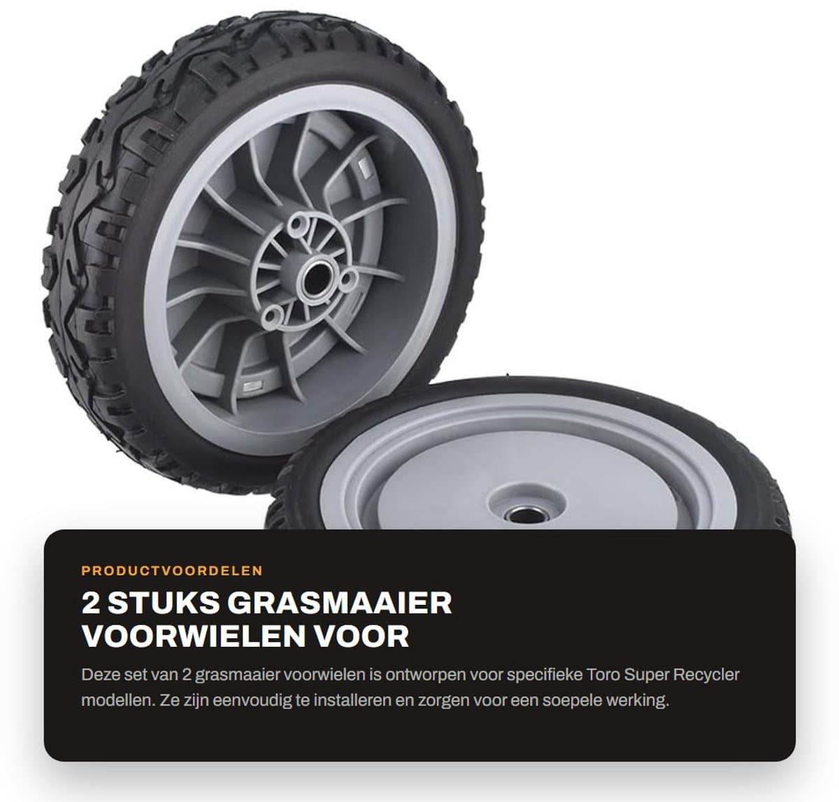 Dailygoods- Grasmaaier Voorwiel Vervangt OEM-onderdeel 107-3708 - 2 Stuks - Geschikt voor Super Recycler - Grootte 8X2 Inch - Hoogwaardige Kwaliteit - Grasmaaierwiel — afbeelding 1