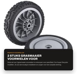 Dailygoods- Grasmaaier Voorwiel Vervangt OEM-onderdeel 107-3708 - 2 Stuks - Geschikt voor Super Recycler - Grootte 8X2 Inch - Hoogwaardige Kwaliteit - Grasmaaierwiel — thumbnail 1