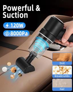 Multifunctionele Kruimeldief - Auto Stofzuiger - Auto en Huis - Verschillende Opzetstukken - 19.8 cm - Zwart — thumbnail 3