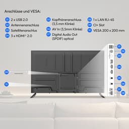 MEDION 108 cm 43" Ultra HD TV Smart TV HDR10 VIDA Store Prime Video Disney+ DAZN HbbTV PVR Bluetooth HD+, MD843201 — thumbnail 4