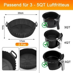 Siliconen vormen voor heteluchtfriteuse - 2 stuks - herbruikbaar - geschikt voor 8 liter - airfryer accessoires — thumbnail 2