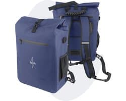 Voltano Luxe E-bike Fietstas / Rugtas - Marine Blauw - 28L - 100% Waterdicht - Met Schouderband - Met Groot Laptop Vak