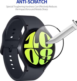 By Qubix - Screen protector Tempered Glass - Full cover - Geschikt voor de Samsung Galaxy Watch 7 - 44mm — thumbnail 3