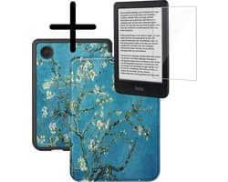 Hoes Geschikt voor Kobo Clara BW Hoesje Bookcase Cover Hoes Met Screenprotector - Hoesje Geschikt voor Kobo Clara BW Hoes Cover Case - Bloesem