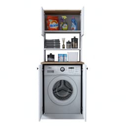 KD102 Wasmachinekast | 100% MELAMINE | Wit, Walnoot - Emob - wasmachinekast_enkel - Wit - Spaanplaat — thumbnail 3