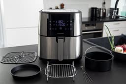 Gastronoma Heteluchtfriteuse - Airfryer 8L - Inclusief Accessoires - 18290007 - RVS/Zwart — thumbnail 10