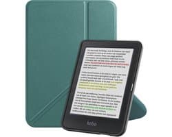 Hoes Geschikt voor Kobo Clara Colour - E-reader Bescherm Hoesje Case Sleep Cover Trifold - Hoes Geschikt voor Kobo Clara Colour Hoesje - Donkergroen