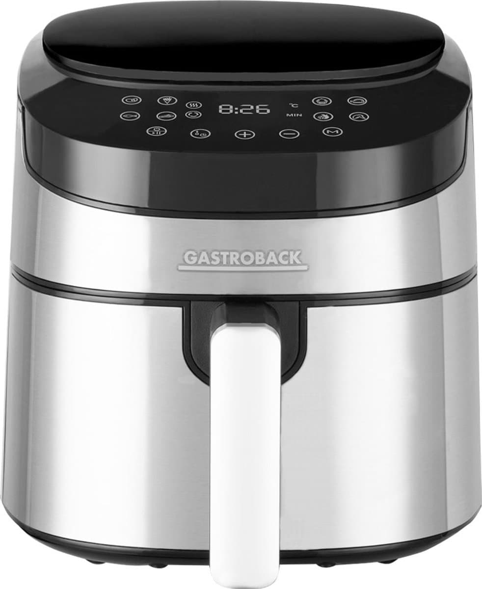 Gastroback Design Air Pro Enkel 3,7 l Vrijstaand 1300 W Heteluchtfriteuse Zwart, Roestvrijstaal — afbeelding 1
