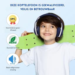 StayPowered Bluetooth Hoofdtelefoon voor Kinderen - Veilig en Kwalitatief Geluid - 85/94 dB Volumeregeling - 40 Uur Batterij - HD Microfoon - Opvouwbaar en Verstelbaar - Snelle Bluetooth 5.4 - Blauw - Levering Sneller dan Aangegeven! — thumbnail 3