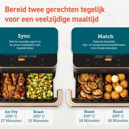 Cosori Dual Blaze Twinfry – Dubbele Airfryer XXL – 10L – Dual Zone of MegaZone – 6 Programma’s — thumbnail 9