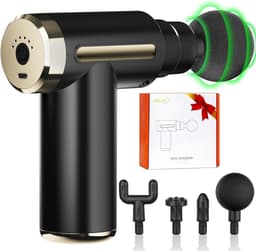 Massage Gun Mini-Massage Gun- Diepe Weefselmassage- Draadloze Handheld Massager- 6 Snelheden- 4 Hoofden- 1800mAh Batterij- Oplaadbaar via Type-C- Super Stil- Pijnverlichting- Geschenken- Zwart massage gun — thumbnail 1