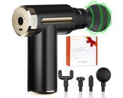 Massage Gun Mini-Massage Gun- Diepe Weefselmassage- Draadloze Handheld Massager- 6 Snelheden- 4 Hoofden- 1800mAh Batterij- Oplaadbaar via Type-C- Super Stil- Pijnverlichting- Geschenken- Zwart massage gun