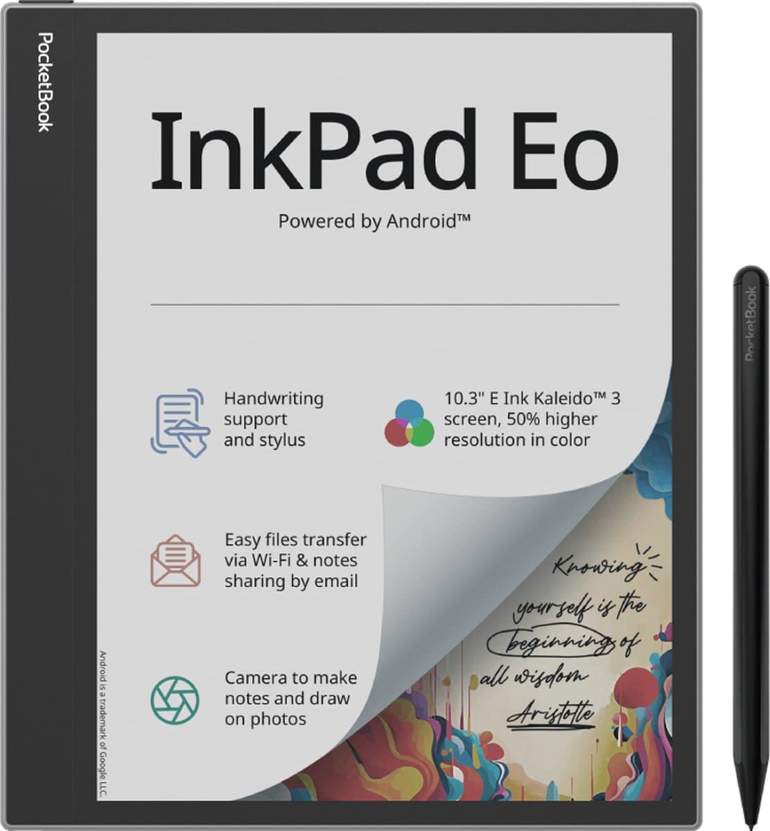 PocketBook InkPad Eo e-book reader - Touchscreen, 64 GB, Wifi - Grijs — afbeelding 1