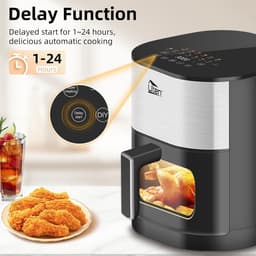 Olievrije Heteluchtfriteuse met Kijkvenster en 14 Kookfuncties - 5,5L, 2000W — thumbnail 2