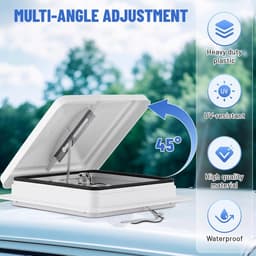 Dakventilator Camper - Ventilator Caravan - Frisse Lucht - Stil Toerental Instelbaar - 14 Inch - Wit — thumbnail 2