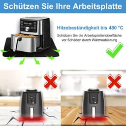 Hittebestendige Onderlegger voor Airfryer en Keukenblad - 60x40 cm Antislip en Waterdichte Beschermmat — thumbnail 2