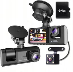 Dashcam Drievoudige Camera - Achteruitrijcamera met Touchscreen & 64GB SD-kaart - 1080P Full HD Parkeermodus — thumbnail 4