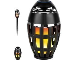 Draagbare Bluetooth Speaker Buiten met LED Vlam Effect - Waterdicht en Oplaadbaar voor Tuin en Camping