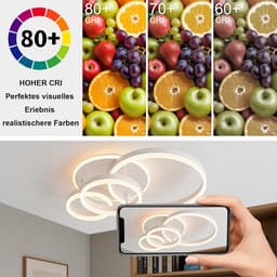 Dimbare LED Plafondlamp met Afstandsbediening - Warm naar Koud Licht - 48W — thumbnail 2