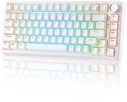 YUNZII B75 Wired - Mechanisch Gaming Toetsenbord - RGB Verlichting - 75% Layout - Hot-Swappable - Cherry Profile - PBT Keycaps - Gasket Mount - Bedraad - Wit