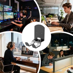 Muurhouder - Hoofdtelefoonhouder Organizer - Gaming Setup - Opvouwbaar Ontwerp - 9x6x2.5cm - Zwart — thumbnail 4