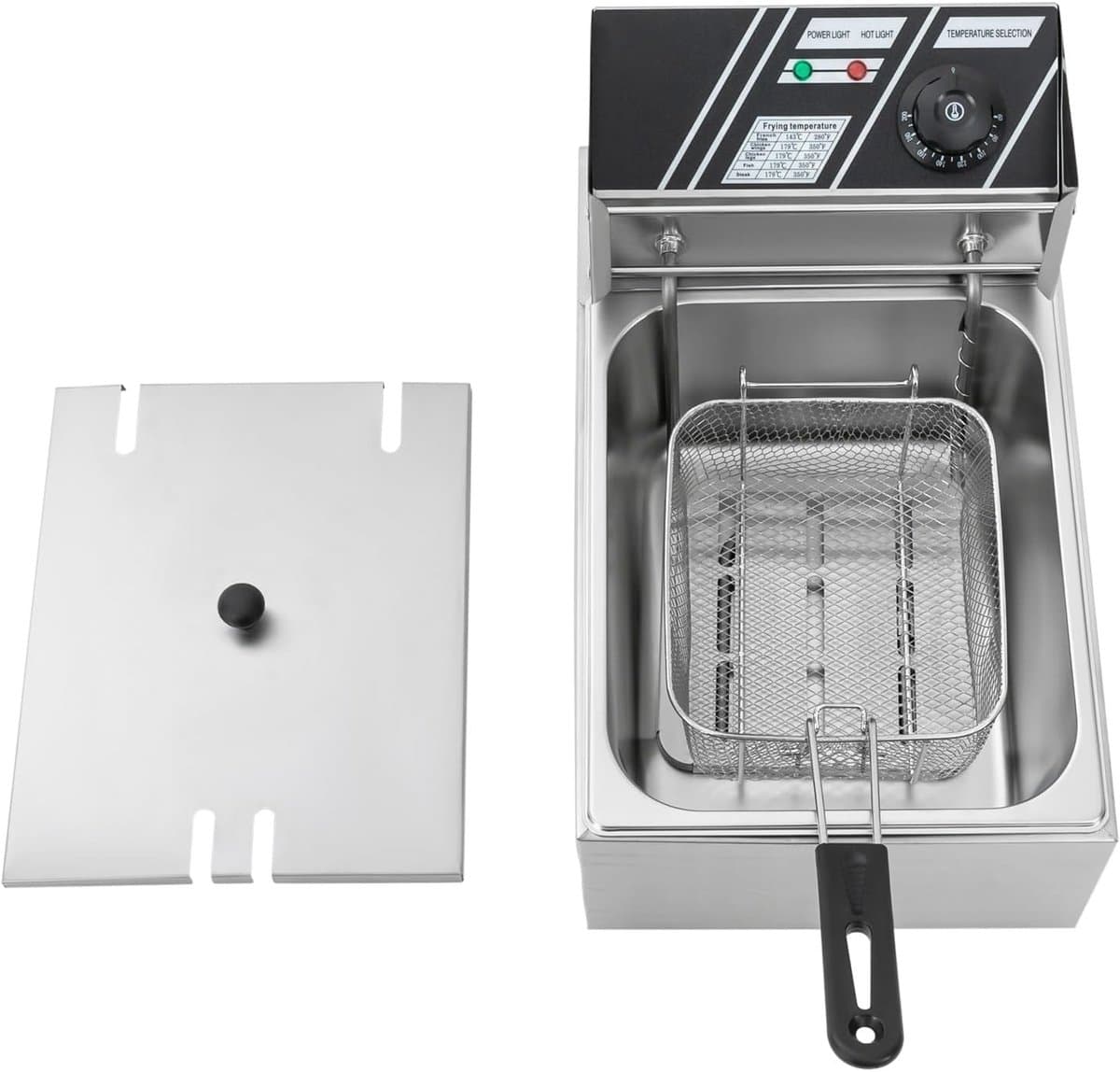 Professionele Friteuse - Enkele Sleuf - Thuis Frituren - Instelbare Temperatuur - 6 Liter Capaciteit - Zilverkleurig — afbeelding 1