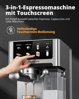 Espressomachine 20 bar met dubbele boiler - cappuccino & latte - 1350 W/1000 W - 15 seconden extractie - roestvrijstaal - uitneembare watertank 1,8 L — thumbnail 4