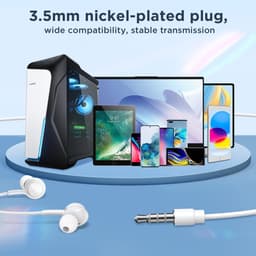 Bedrade in-ear oordopjes met microfoon – 3,5mm jack – HiFi audio & krachtige bas – 45° ergonomisch ontwerp – Joyroom – Wit — thumbnail 3