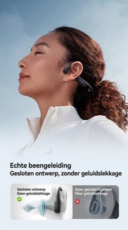 Sanag Bone Conduction Headphones – Sport Koptelefoon – Veilig Fietsen & Hardlopen – 10 Uur Batterij – IPX5 Waterdicht & Open Ear Design – Zwart — thumbnail 5