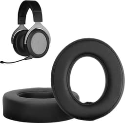 kwmobile 2x oorkussens geschikt voor Corsair HS50 HS60 HS60 Pro HS70 HS70 Pro HS75 - Earpads voor koptelefoon in zwart — thumbnail 3