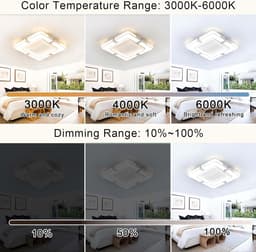Stille LED Plafondventilator met Verlichting en Afstandsbediening Dimbaar Slimme App Bediening Zwart Wit — thumbnail 1