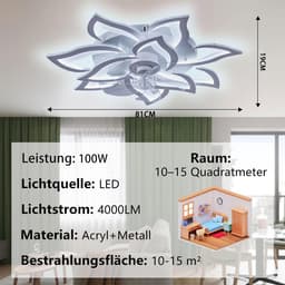 Moderne Plafondventilator met Dimbaar LED Licht en Afstandsbediening — thumbnail 4