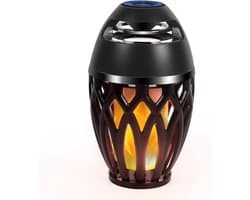 LED Vlam Buiten Bluetooth Speaker - IPX5 Waterdicht - Bluetooth 5.0 - Voor Kamperen Feest En Decoratie - Zwart