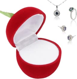 Opbergdoos voor ringen in rode appelvorm - ideaal voor Valentijnsdag en jubileumvieringen — thumbnail 3