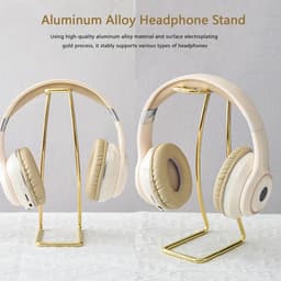 Universele Koptelefoon Standaard - Draaibaar & Stevig - Aluminium - Goud — thumbnail 4