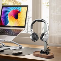 Universele Hoofdtelefoonstandaard met Opbergvak voor Tafel en Bureau — thumbnail 3